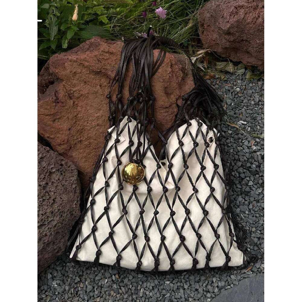 Designer Bag Tote Bag Shoulder Bag THREE New Trendy Fashion Versatile Hollow Woven Rope Design Tassel Strap Single Shoulder Handbag For Women