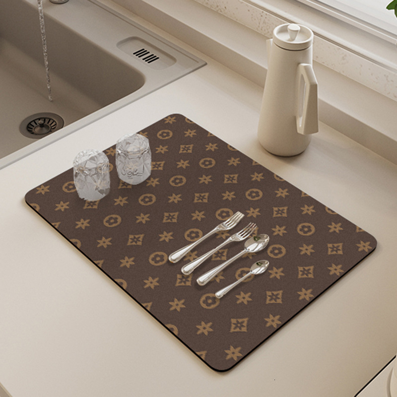 Countertop Draining Kitchen Cup Bowl Plate Drying Bar Tea Table Sink Water Absorption Heat Insulation Mat