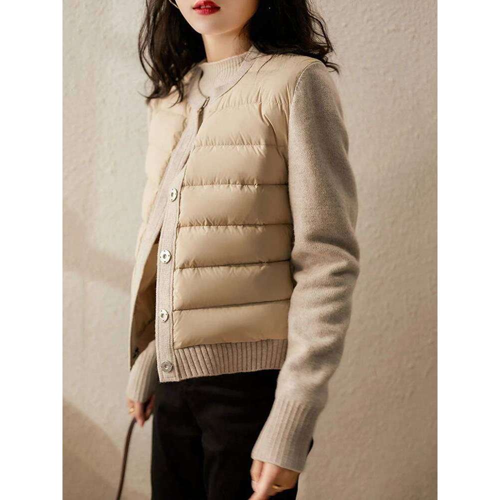 2025 Winter Sweater Patchwork Parka Women's Down Jackets Ultra Light Warm Casual Coat Female Puffer Jacket Oversized Outerwear