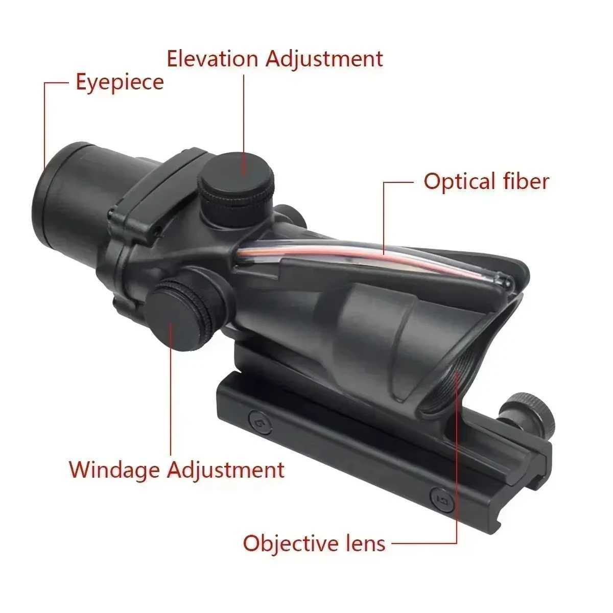 Scope ACO 1x32 4X32 Tactical Green Red Dot Sight With RM Real Fiber Optic Riflescope For Rifle Hunting 20mm Picatinny Rail C250912
