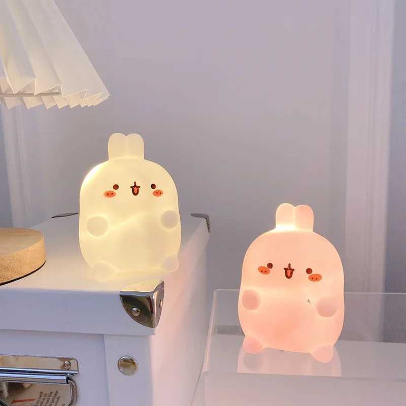 Rabbit Night Light Bedhead Bedroom LED Small Table Light Non Plug In Floor Stand Creative Atmosphere Night Light Decoration C251122