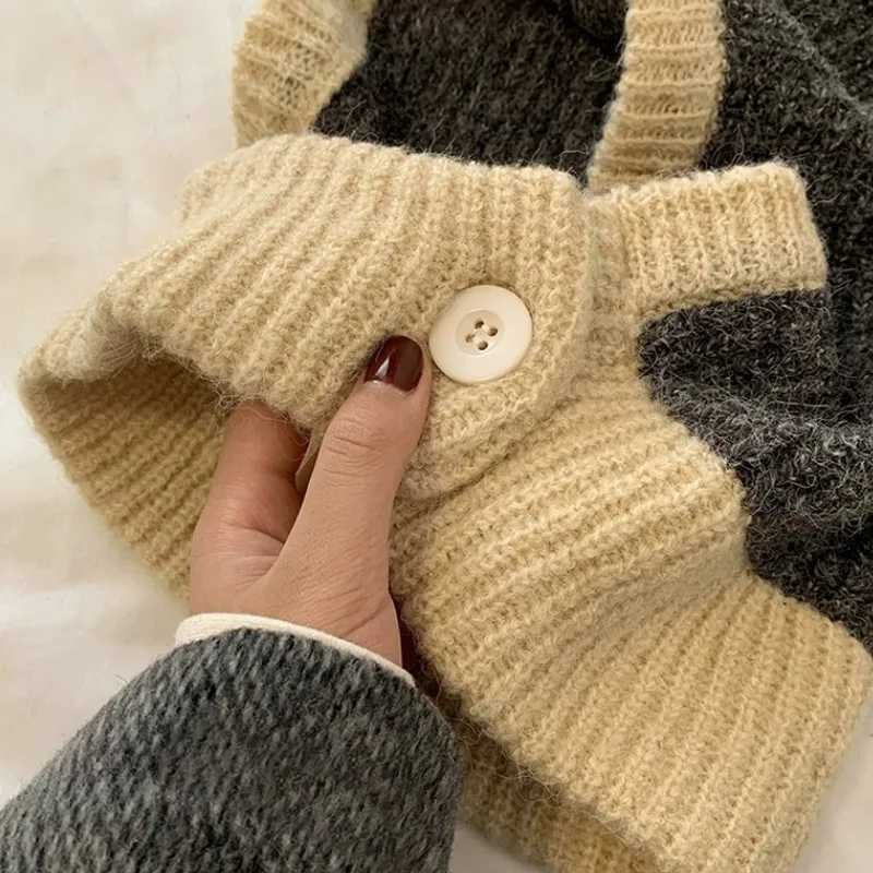 Retro clava Hat Wen Scarf Winter Hat and Neck Cold Proof Warm Knit Fa Fashion Color Matching Wens Hats G250910