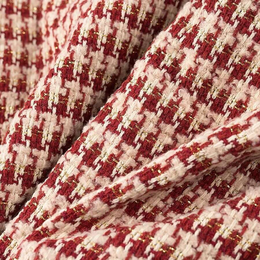 DHEssentials 2025 Spring New French Style Chic Fashionable Houndstooth Short Jacket + Low Waist Skirt Set