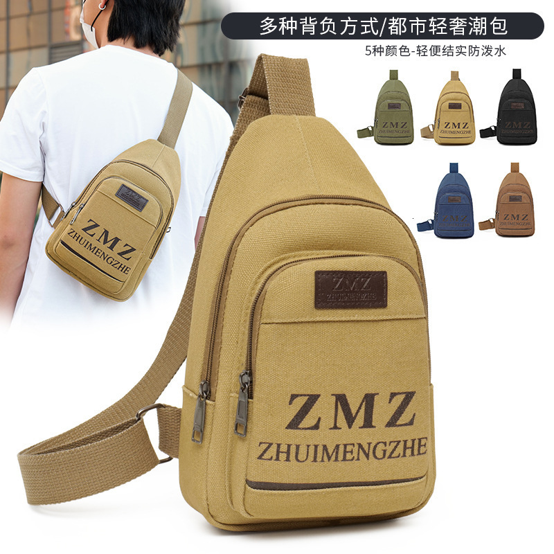 Luxury Bag Canvas Casual Crossbody Bag Men S Trendy Bag Free Shipping Large Capacity Men S Chest Bag Student Backpack Sports Outdoor Cycling Designer 