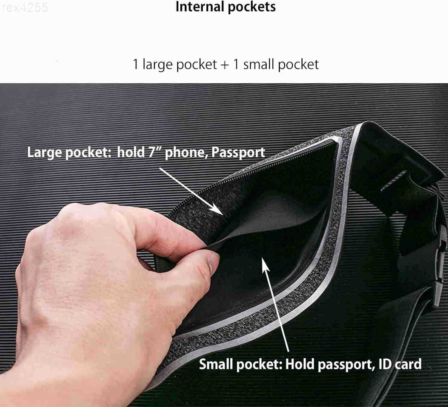 Running beltSlim Running Waist Fanny Pack Runner Exercise Phone Belt Hip Pouch Bag for Women Men iphone Samsung Black GreyW250912