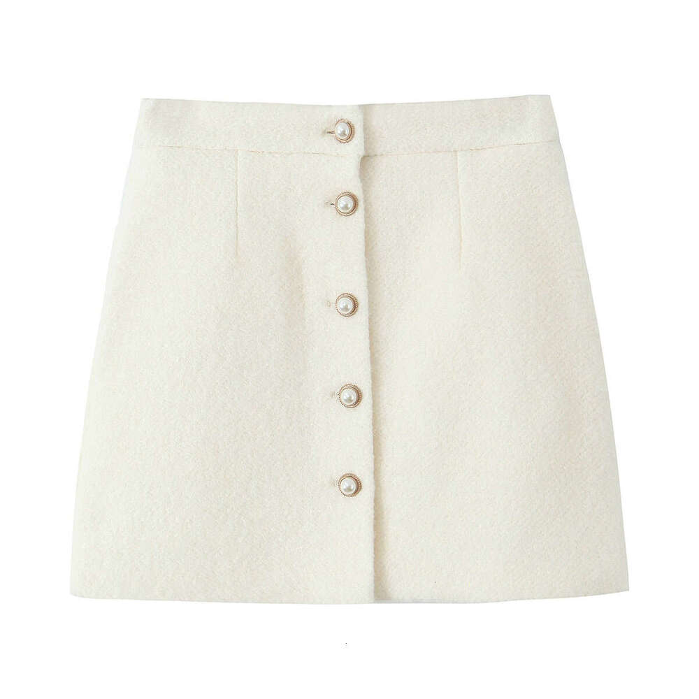 DHEssentials 2025 Summer New Style Chanel-inspired Single-breasted Decorative Camisole + High-waisted Elegant Midi Skirt Set