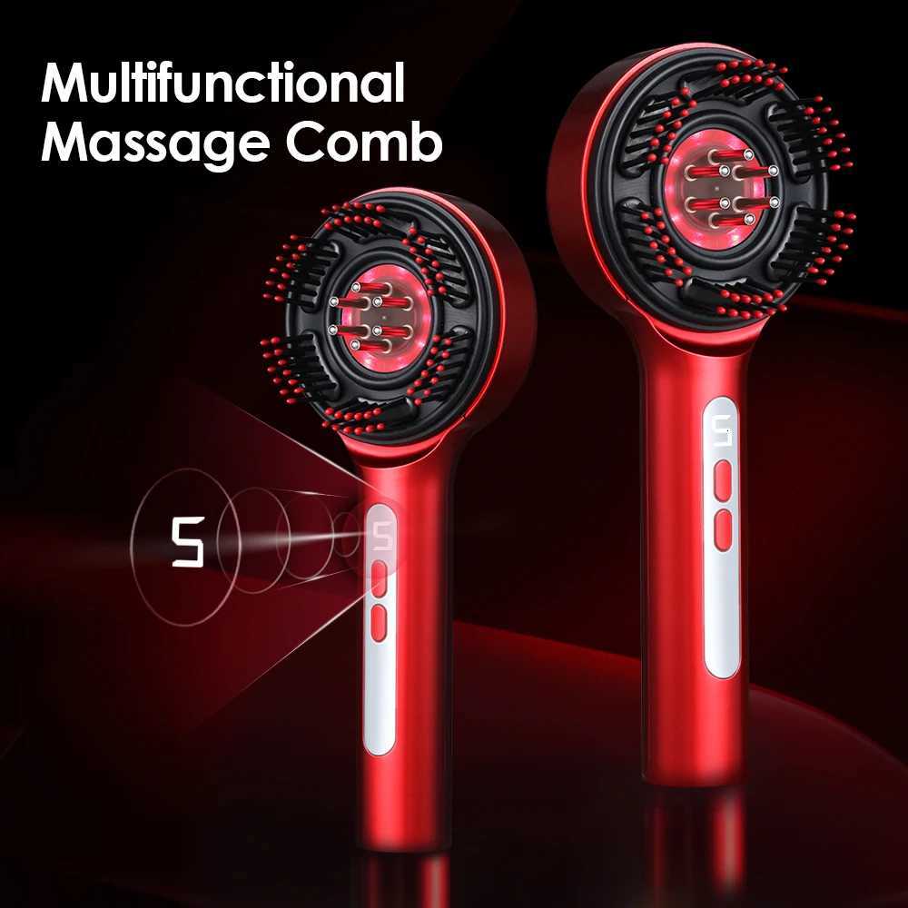 Scalp Applicator LED Display Head Massager Red Light Therapy Hair Massage Comb Hair Regrowth Oil Liquid Applicator Scalp Massage W250912