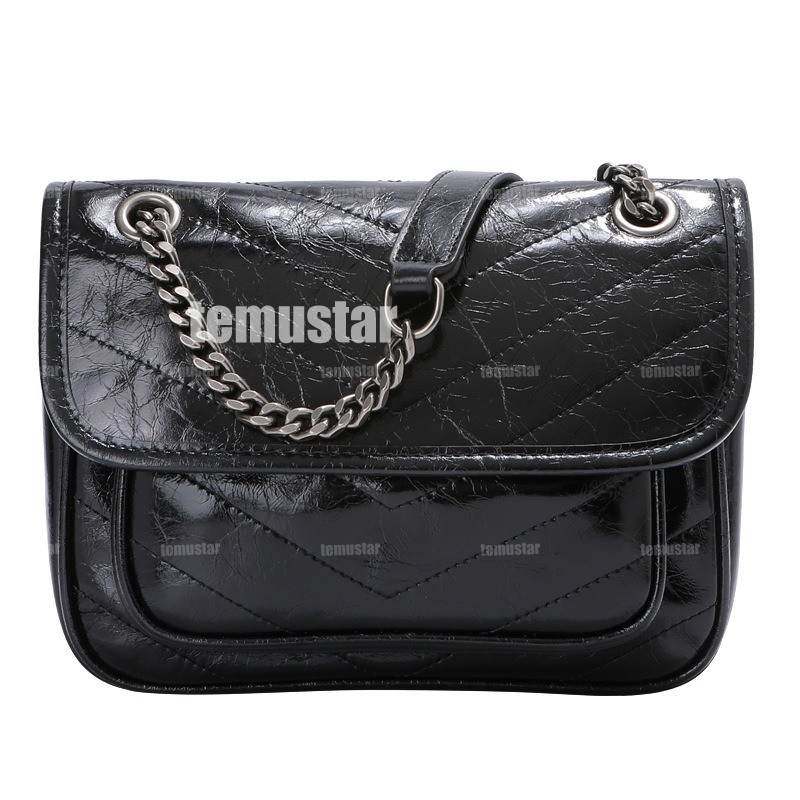 Women Patent Leather Crossbody Bag Adjustable Chain Shoulder Bag Fashion Hobo Purse Tote bag