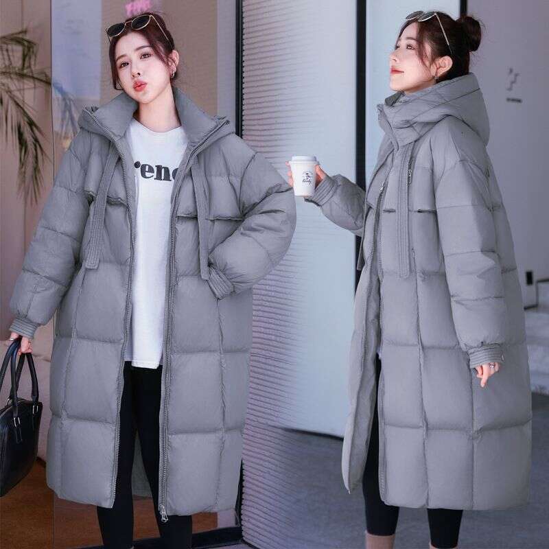 Korean Version Tick Student Blanket Cotton Coat Women's Long Style Over Te Knee Loose Anti Season New Jacket