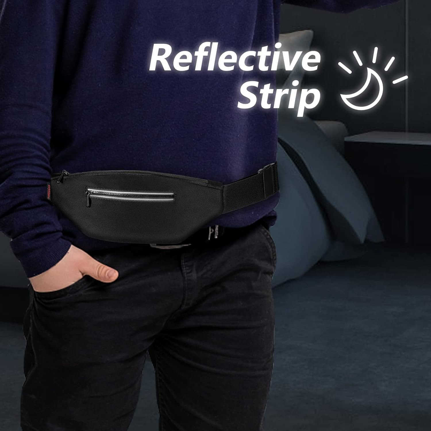 Running Belt with Adjustable Waist Insulin Pump Belt Holder Organizer Waist Pouch Epipen Medical Fanny Pack Bag Bag Only BlackW250912