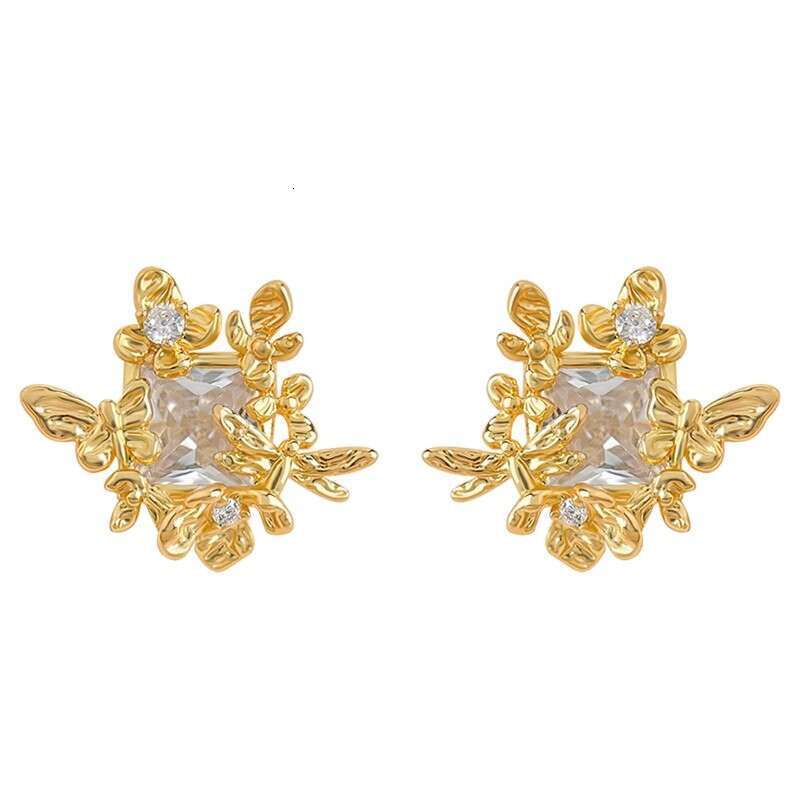 Niche Flower Butterfly 2024 Winter New Minimalist Style High-end Earrings