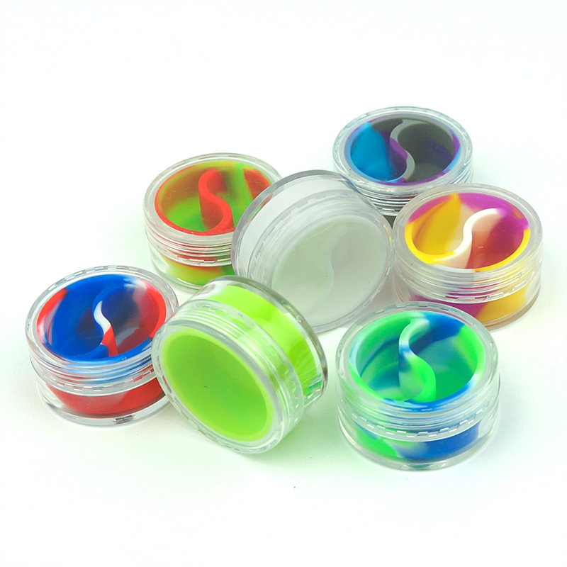 10ML Silicone Dab Wax Jar Containers, 0.338oz Silicone acrylic Cosmetic Containers, Contemporary Oil Classification Container, Containers For Smoking 