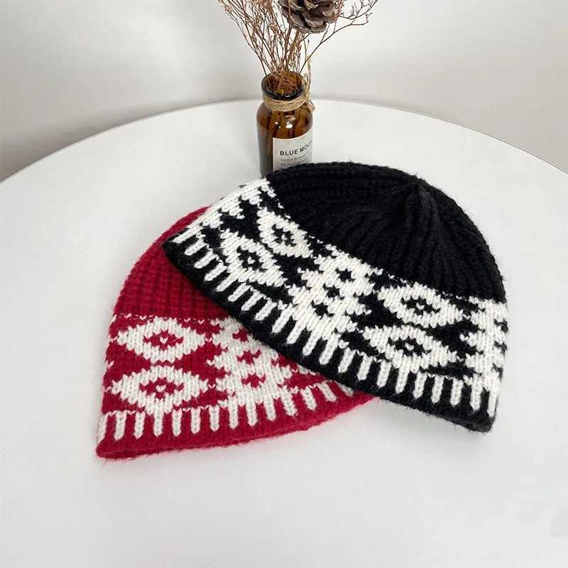 Argy Print Beanie Soft Warm Knit Hat for Men Wen Stretchab Slouchy for Casual Travel G250910