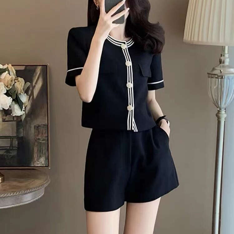 DHEssentials Summer Women's Fashion Elegant Goddess High-End Petite Street Age-Reducing Fashionable Little Chanel Style Shorts Two-Piece Set#905