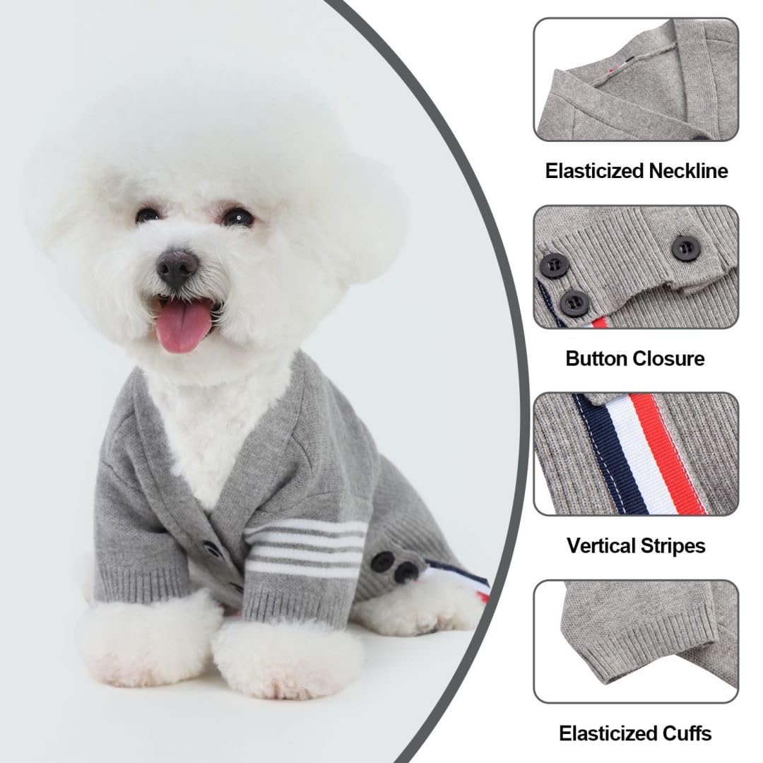 Dog Sweater Dog Cardigan Sweater Knitted Dog Sweater Classic Warm Windproof Puppy Sweater Winter Clothes for Small Medium Large Dogs CH333