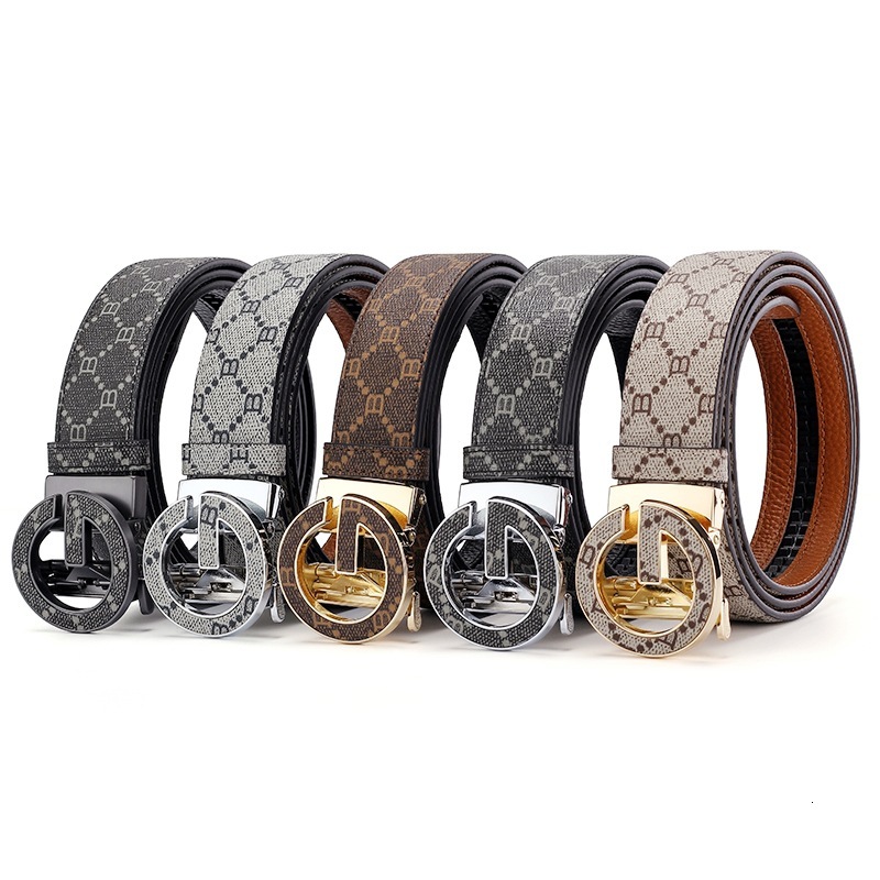 new zinc alloy automatic buckle textured leather men's belt ly36249775