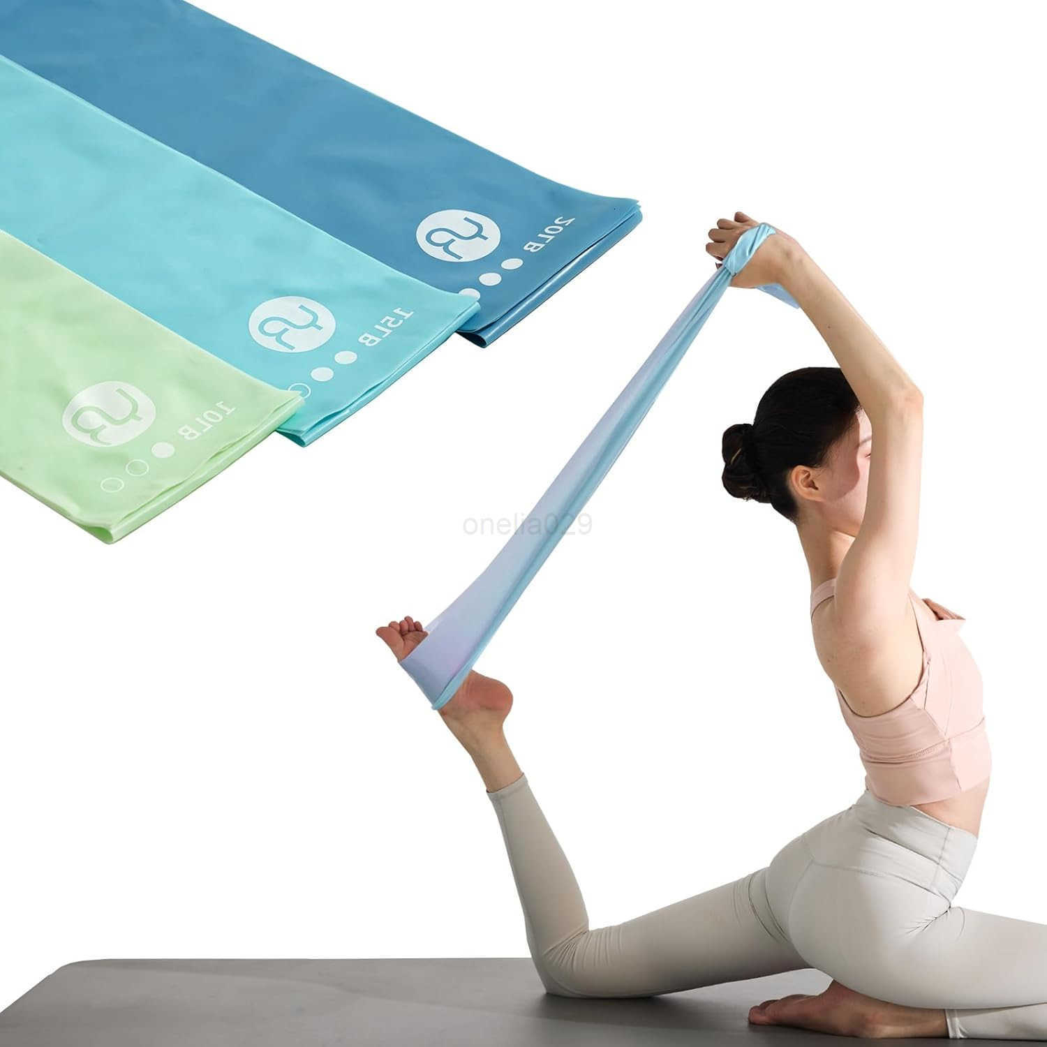 Resistance Bands 65ft Long NonLatex Elastic Stretch Bands Exercise Bands for Physical Therapy Yoga Pilates Rehab Home Gym Workouts Strength Training W