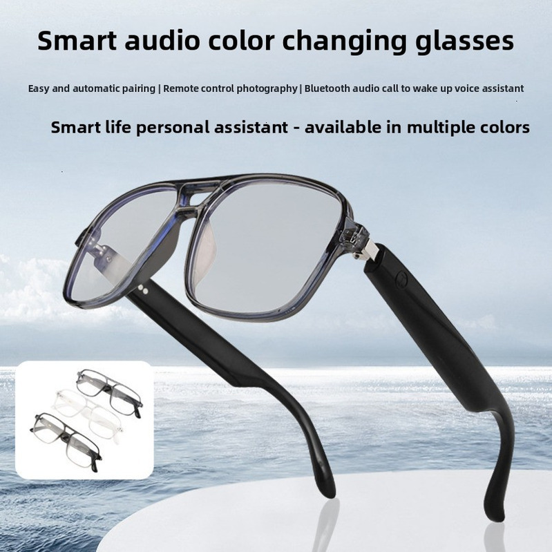 New Smart Bluetooth Glasses Double Beam Color Changing Lenses Anti-Blue Light Music Playback Call Anti-UV Sunglasses high quality