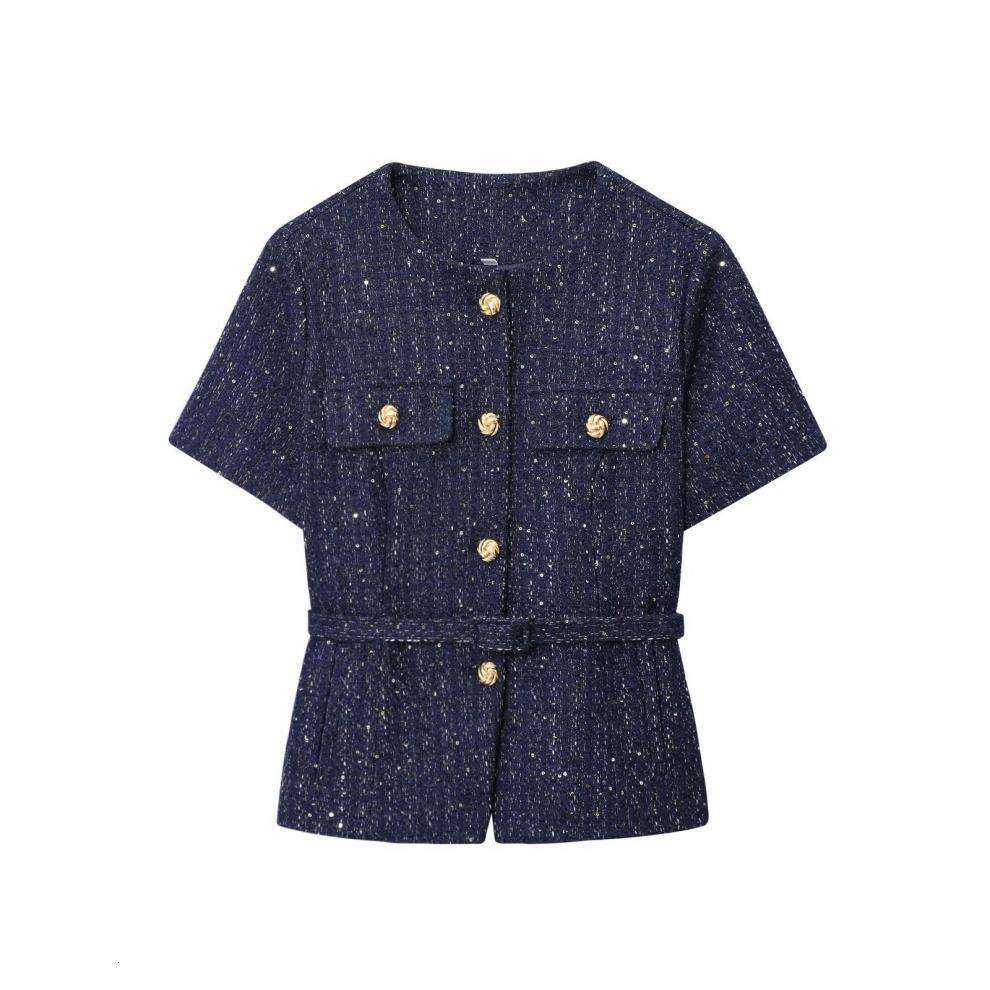 DHEssentials 2025 Summer New Women's Fashion Simple Versatile Little Chanel Style Short Sleeve Cardigan Jacket