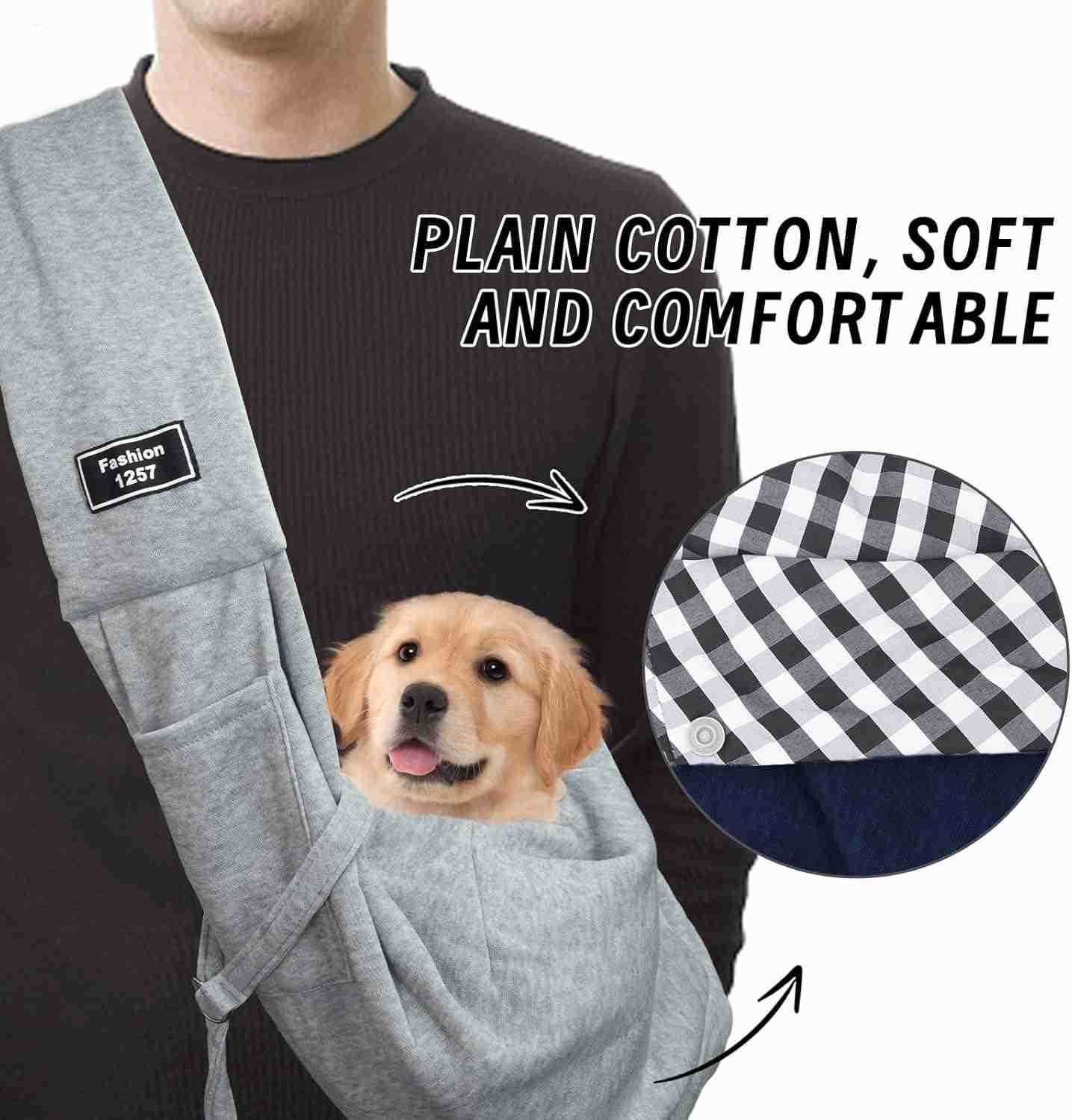 Dog and Cat Sling Carrier Dog Carrier with Adjustable Opening Strap Travel Bag for Small Dogs and Cats Outdoor Travel Sling Carriers BlueW250912