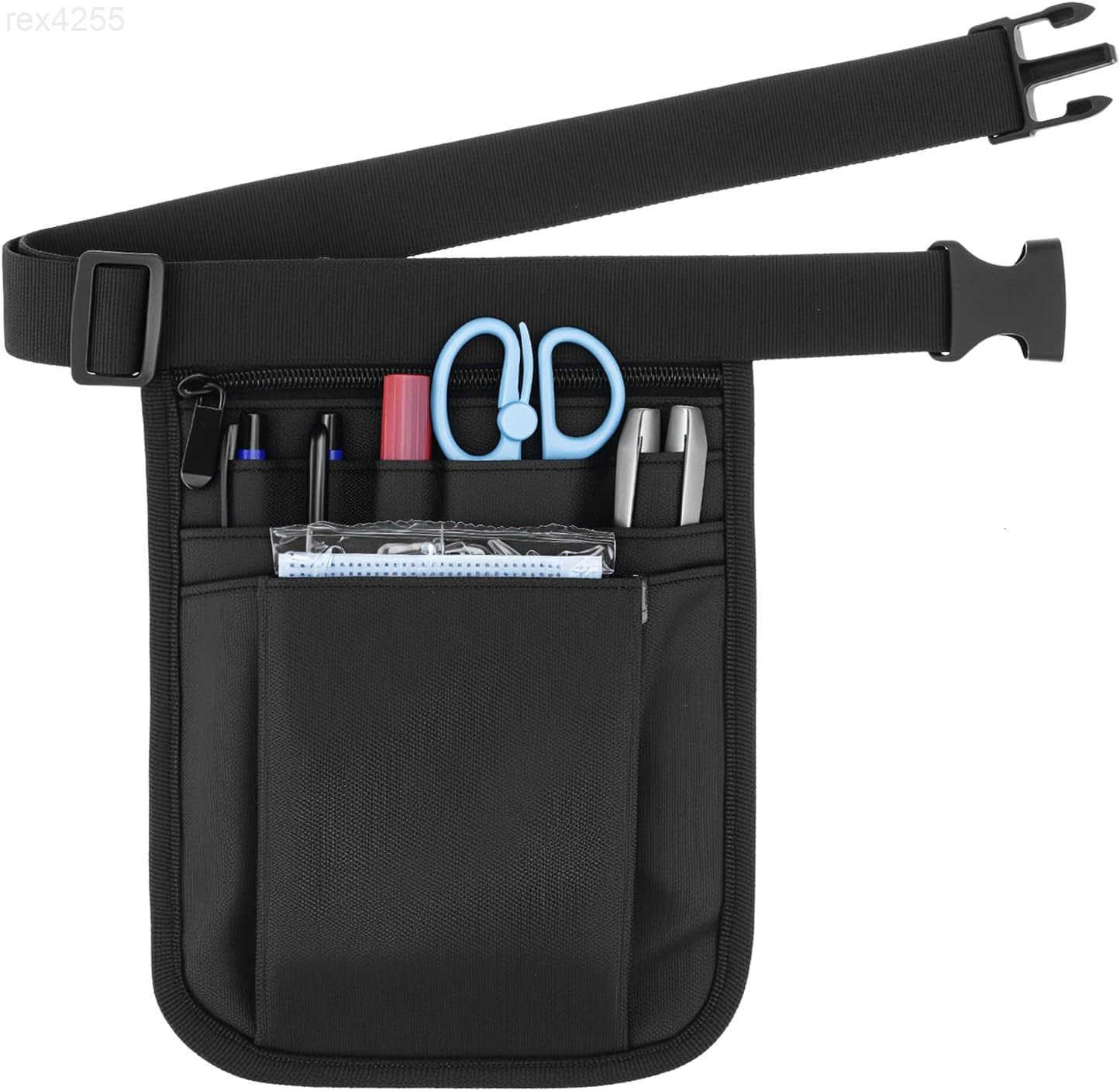 Medical Organizer Belt Nurse Storage Bag Waist Bag Pouch for Medical Scissors Care Kit Tool Black 10x7W250912