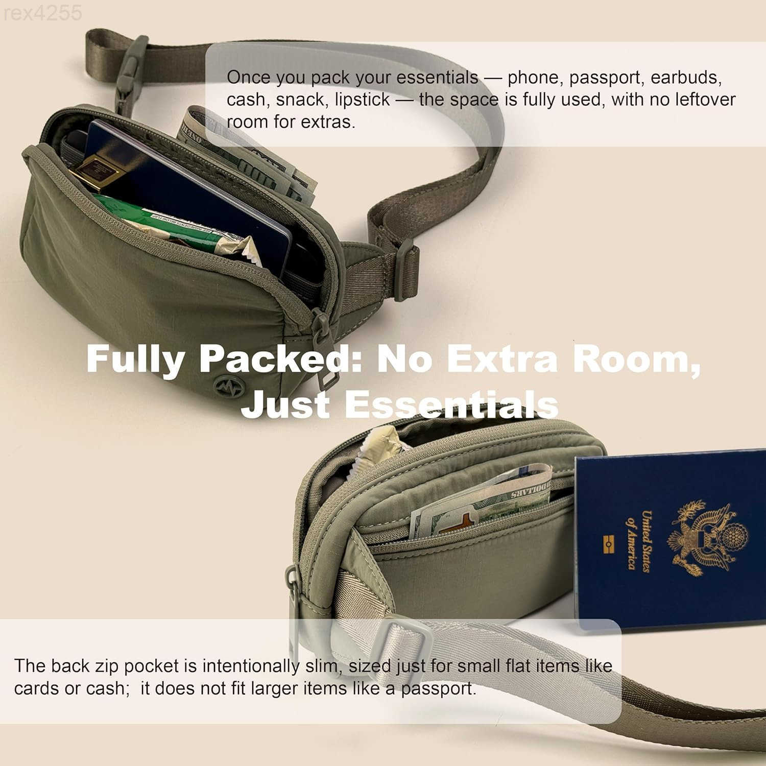 Mini Belt Bag Ultra Compact Fits 67 Phone Lipstick Earbuds Essentials Small Crossbody Waist Purse Grey SageW250912