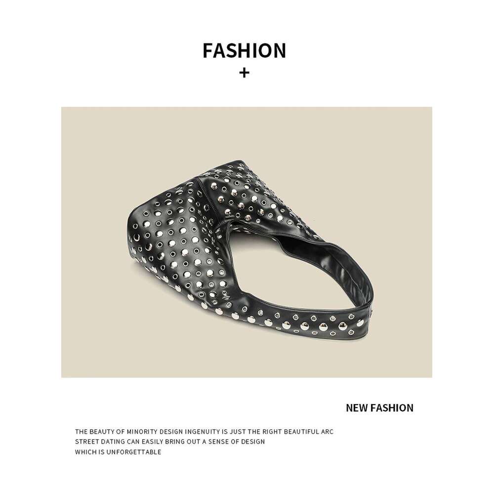 Punk Street Explosion Personalized Underarm New Casual Trendy Cool Dot Rivet Single Shoulder Tote Bag