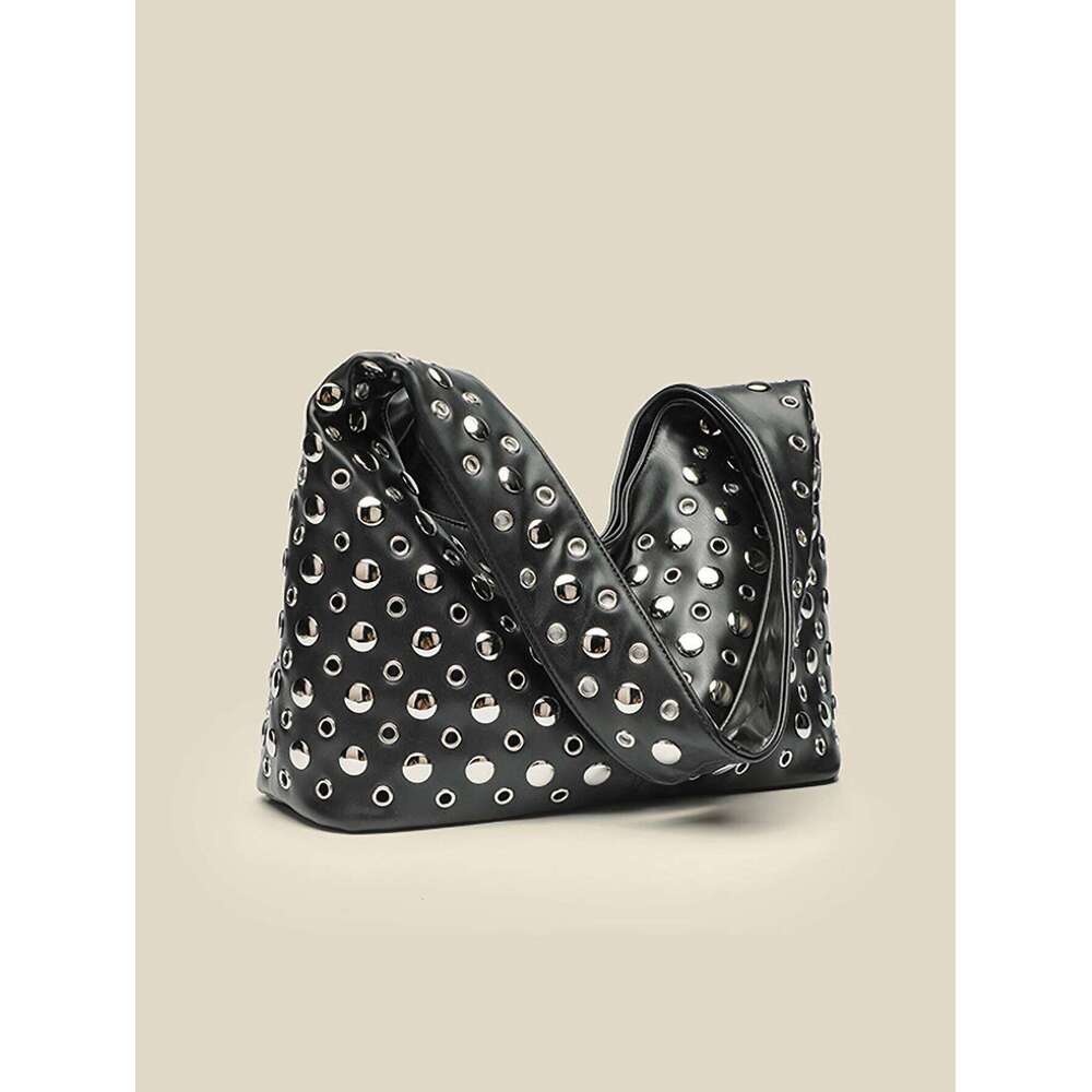 Punk Street Explosion Personalized Underarm New Casual Trendy Cool Dot Rivet Single Shoulder Tote Bag