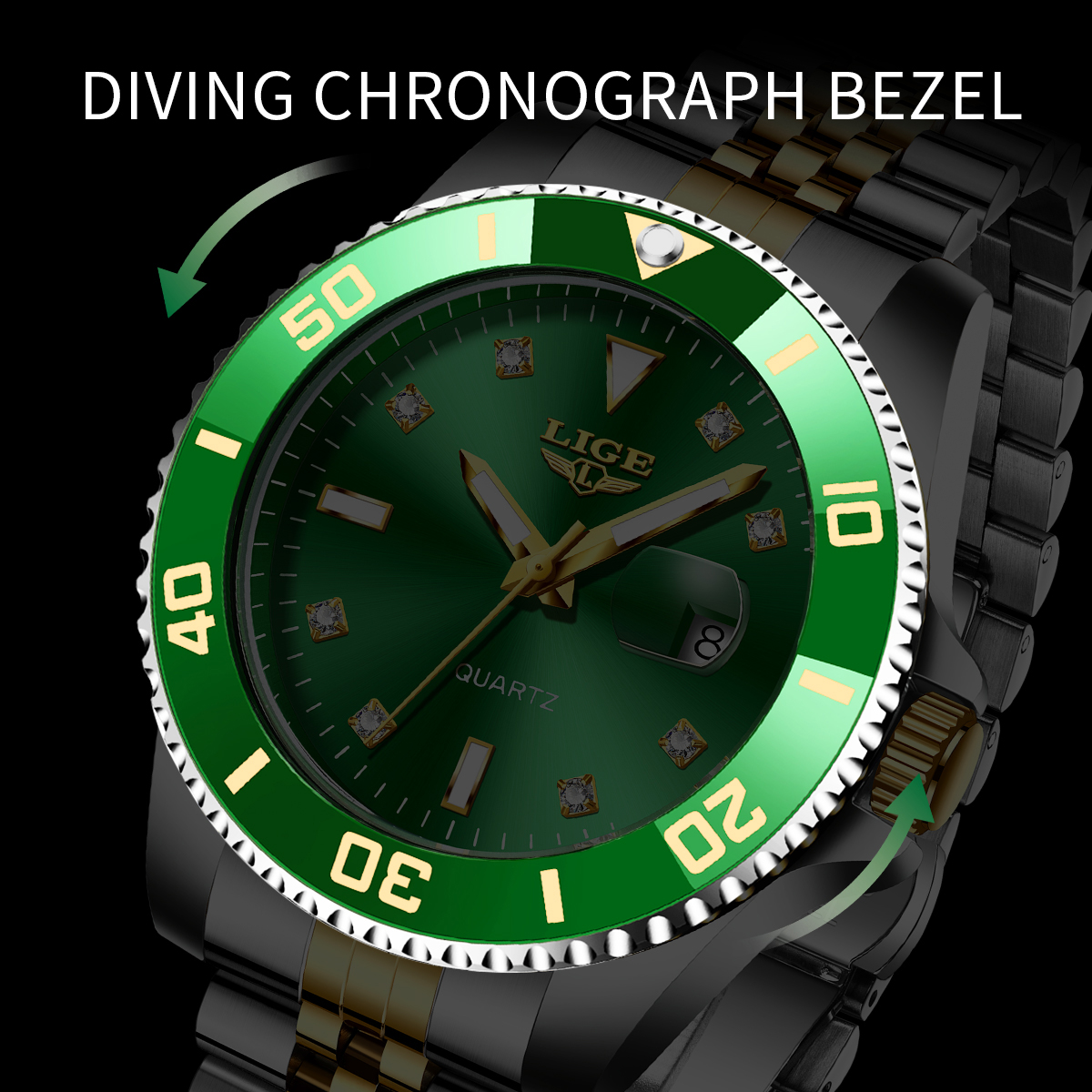 The latest model in 2025 Eco-Friendly Aquatic Sports Accessory: High-end Green Digital Male Smartwatch