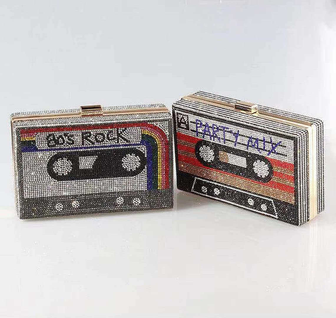 Tape Shaped Shoulder Bag Radio Recorder PU Crossbody Bag Womens Retro Evening Bag Handbag Clutch Purse M250912