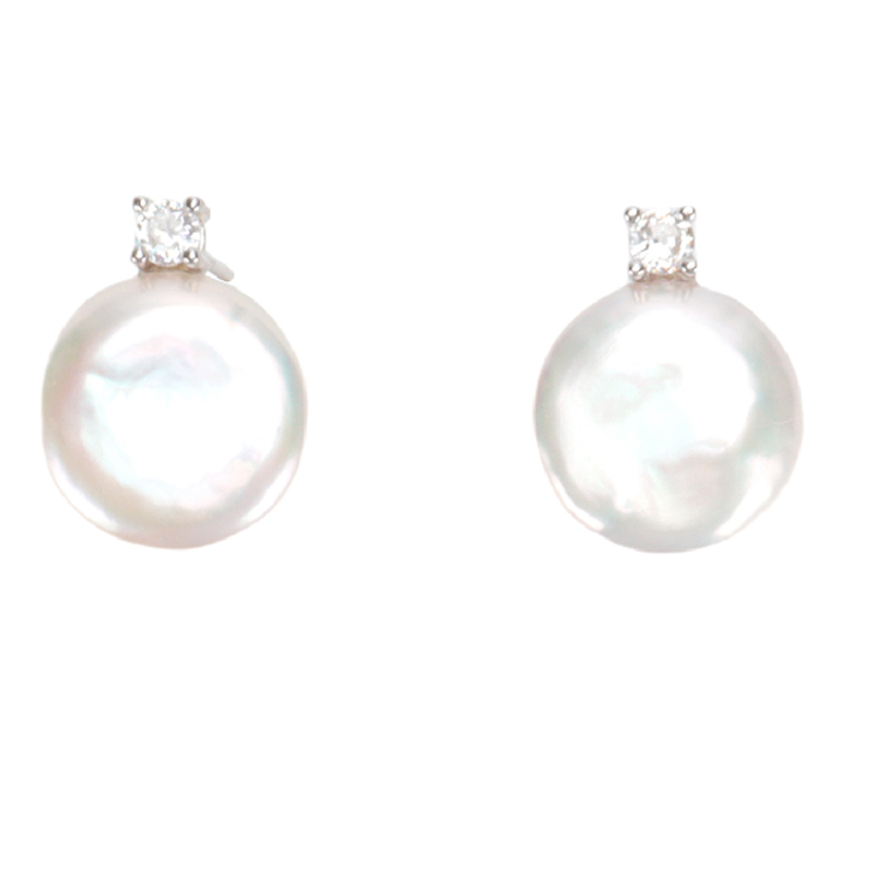 Natural Freshwater Baroque Pearl Stud Earrings Sterling Silver Freshwater Pearl Stud Earrings Fashionable and Versatile Trendy Anniversary Gift Bestie