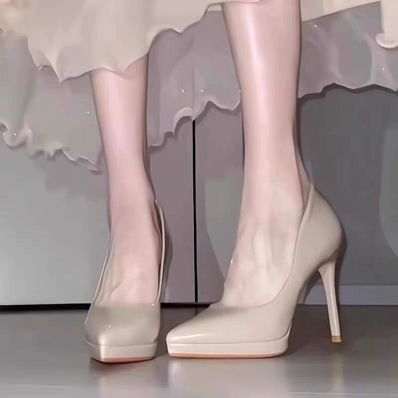 2025 autumn new women's high-heeled shoes niche design elegant fashion patent leather ceremony fine high-heeled shoes designer shoes