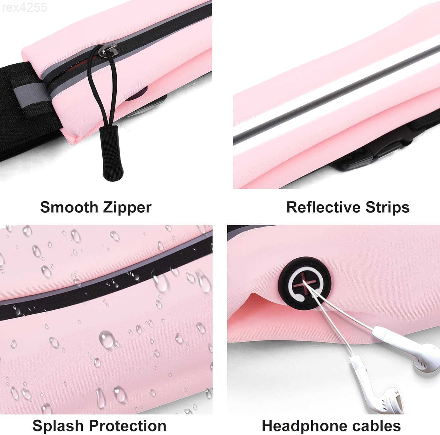 Slim Running Belt For Men and Women Waist Fanny Pack Phone Holder Pouch Bag Reflective Zipper Pocket Workout Cycling FitnessW250912