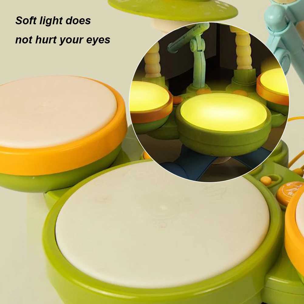Baby Musical Toys Multifunctional Drum Set BPA Free Montessori Learning Toys Jazz Drum Toys Set with Microphone for Boys Girls C250912