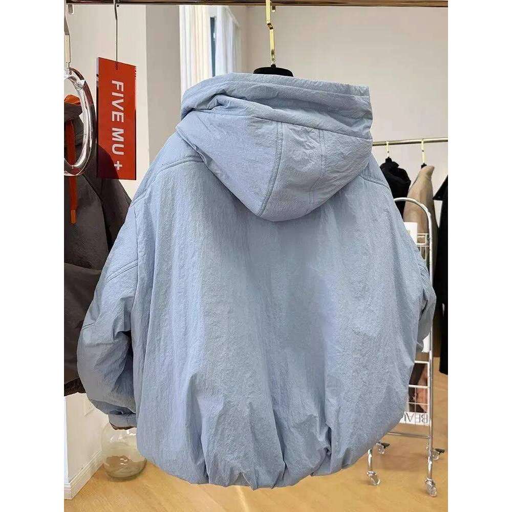 Korean Hooded Cotton Jacket For Women 2025 Winter New Thicked Warm Coat Fashion All-Match Loose Long Sleeve Tops Mujer