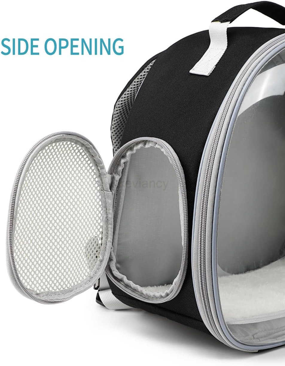 Small Animal Carrier Backpack Space Capsule Bubble Window Carrier Backpack for Lizard Guinea Pig BlackW250912