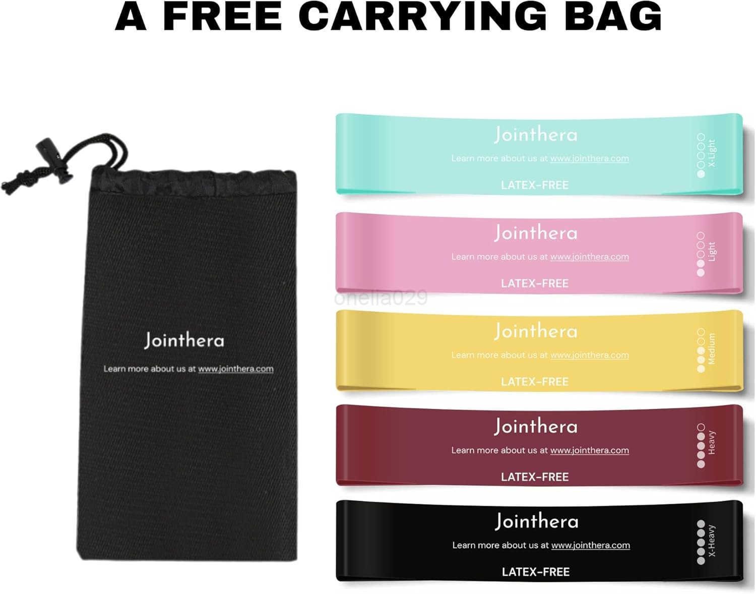 Premium Latex Free Resistance Bands for Working Out Set of 5 Carrying Bag Non Latex Mini Loop Workout Bands Resistance for Women and Men Physical Ther