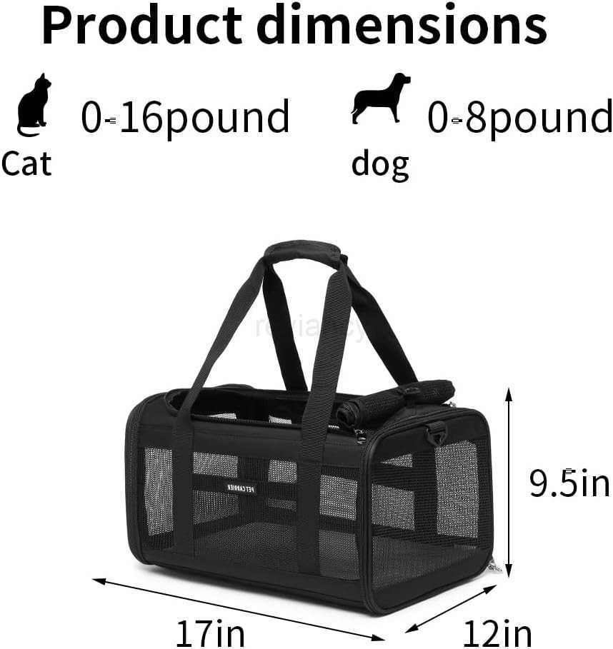 Approved Pet Carrier for Cats and Small Dogs Breathable and Collapsible Design Portable Travel Bag for Bearded Dragon Puppies Animal Hangbag Rabbit Ca