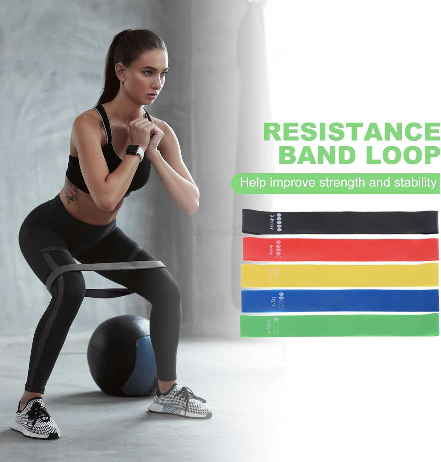 Resistance Loop Exercise Bands Stretch Bands for Working Out Fitness Elastic Workout Bands with Carry Bag for Home Gym Physical Fitness Yoga W250912