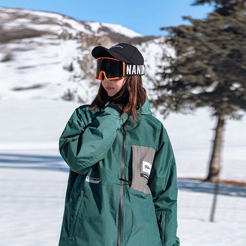 Men Women Solid Color Ski Jacket Ski Pants Warm Windproof Winter Overalls Hoodie Waterproof Outdoor Sports Clothing Snowboard