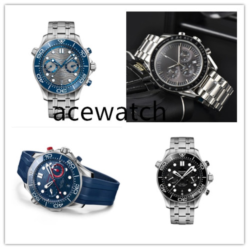AAAAA Men Watches Om sea 007 professional Designer automatic watch watches men High quality watch With Stainless Steel Rubber Mesh Strap Timepiece speed master 300