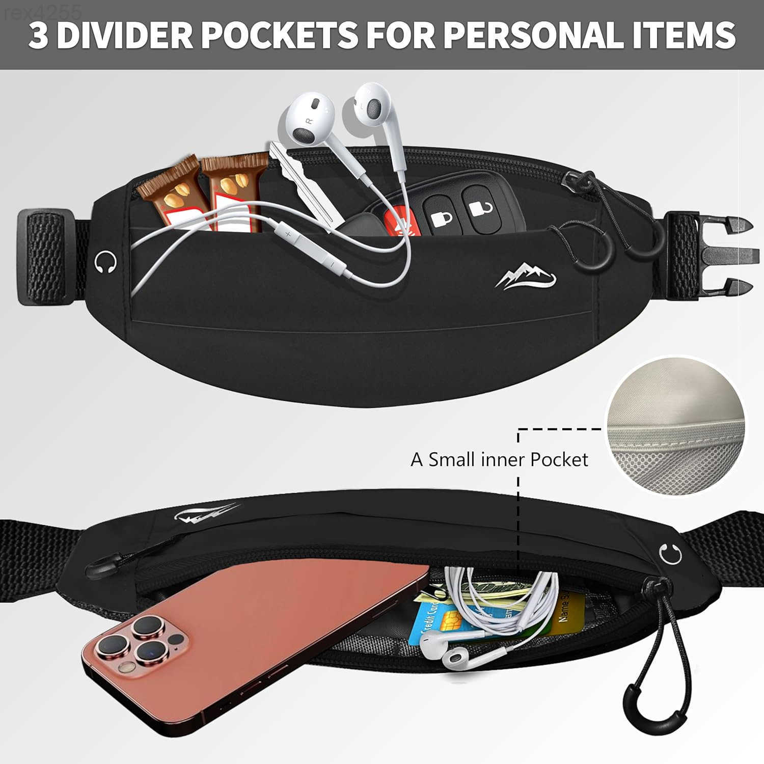 Fanny Pack Whole Bag Reflective Running belt for Women MenSweatproof Phone Holder Workout Running Waist PackblackW250912