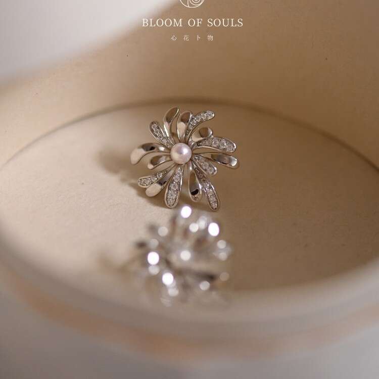 Izu Fireworks S Pure Sier Freshwater Pearl Elegant Earrings for Women Summer New