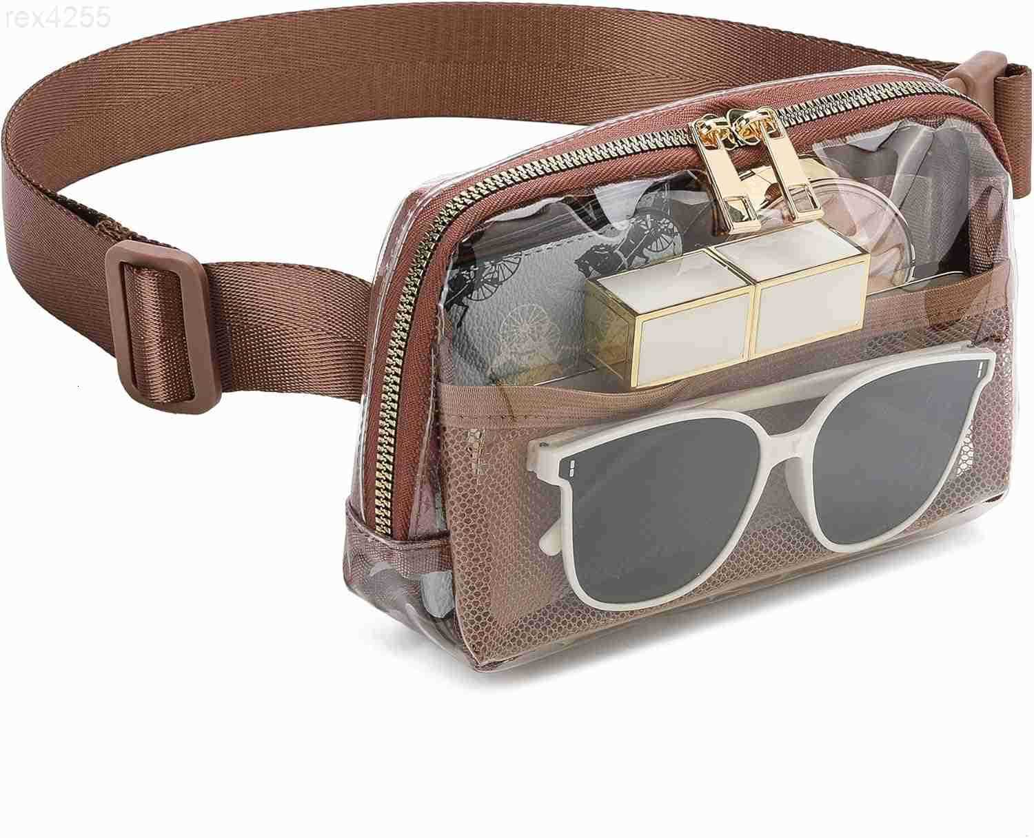 Clear Fanny Pack Belt Bag Stadium Approved for Women Men with Adjustable Strap Waterresistant Waist bag Clear Purse for Travel Workout Running HikingB