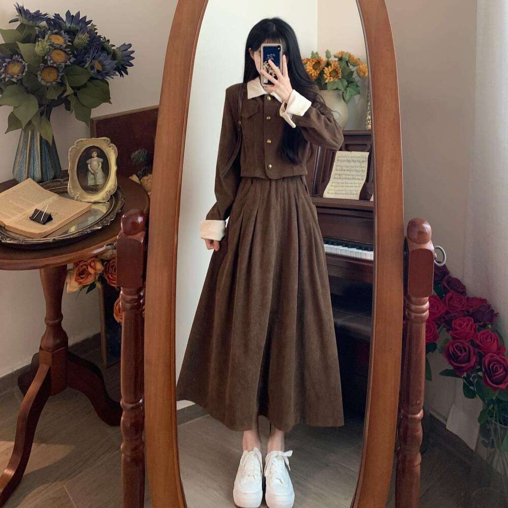 DHEssentials Plus Size French High-End Little Chanel Half Skirt for Women Early Autumn New Style Slimming Belly Covering Matching Set