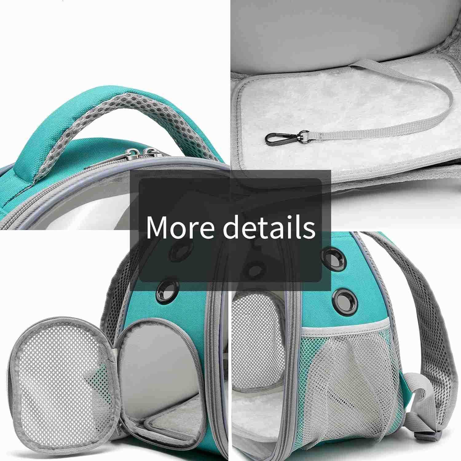 Travel pet Backpack Carrier Hamster Bag Guinea Pig Bird Small Dog cat Turtle Carrier Rabbit Cage Squirrel Bearded Dragon Breathable Hangbag GreenW2509