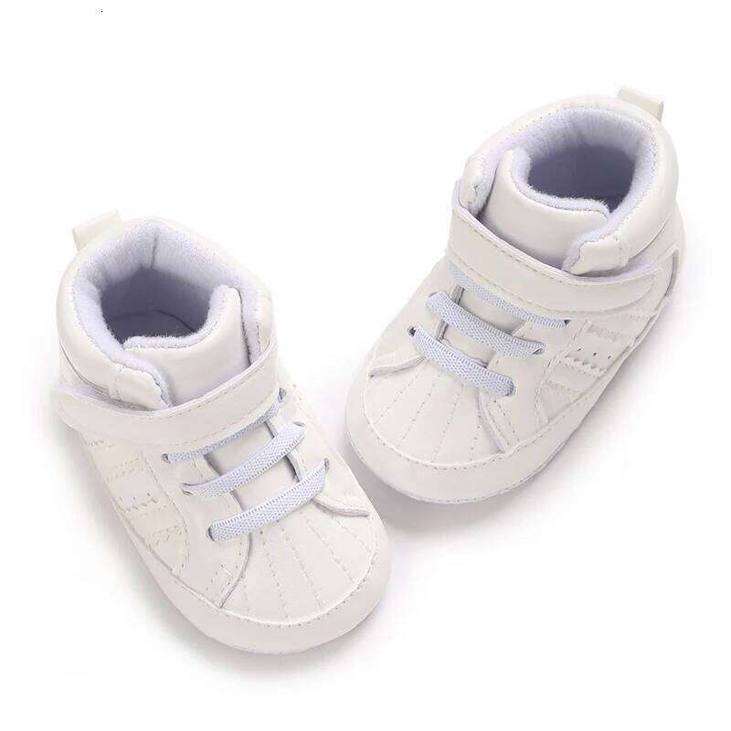 0-18M Newborn Baby for Boys Fashion PU Stripe Casual Sports Soft Sole Comfortable Walking Shoes