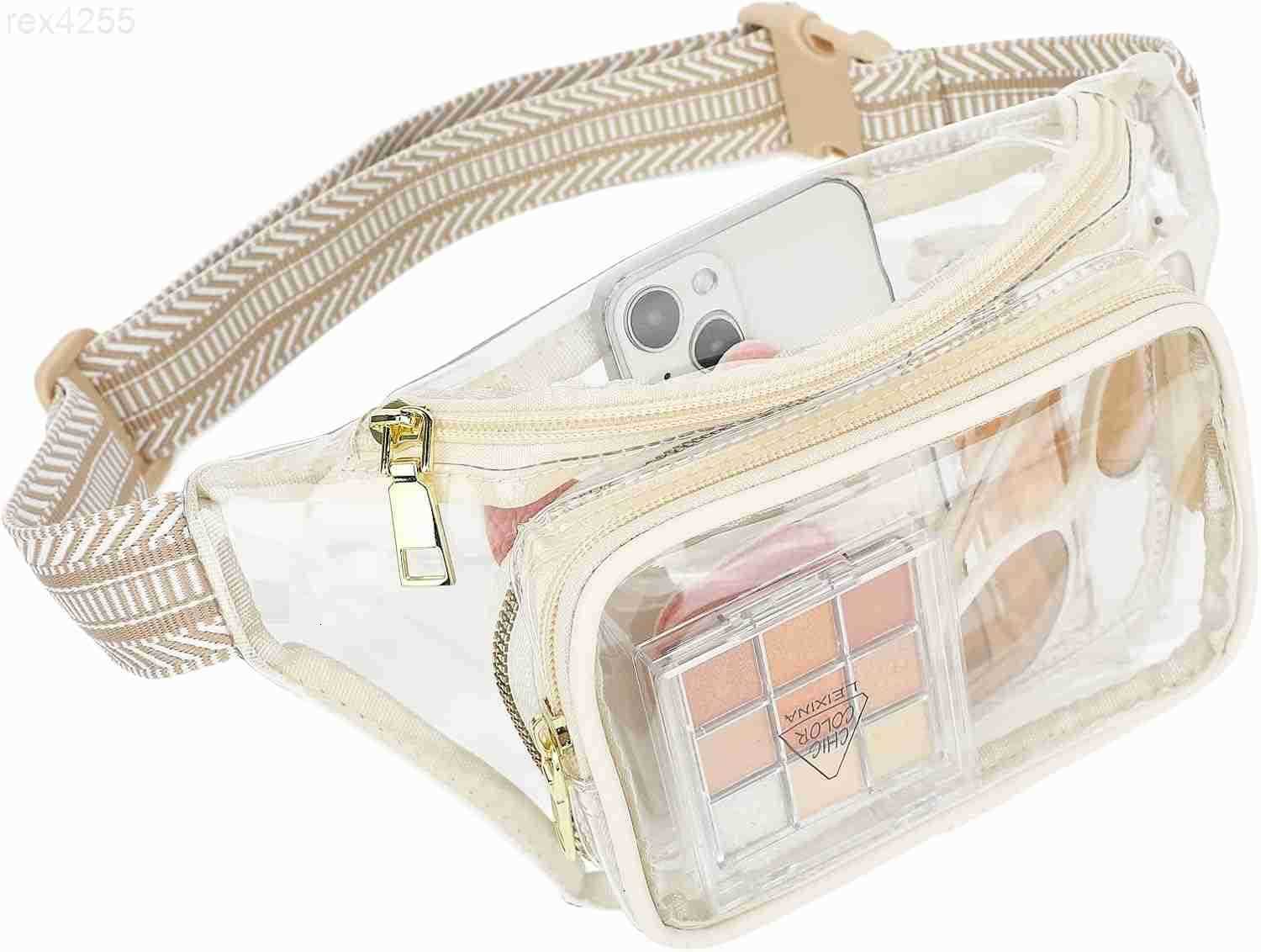 Clear Fanny Pack Stadium Approved Clear Bag for Stadium Events Large Belt Bag for Women Transparent Waist Bag Crossbody for Sports Concert with Adjust