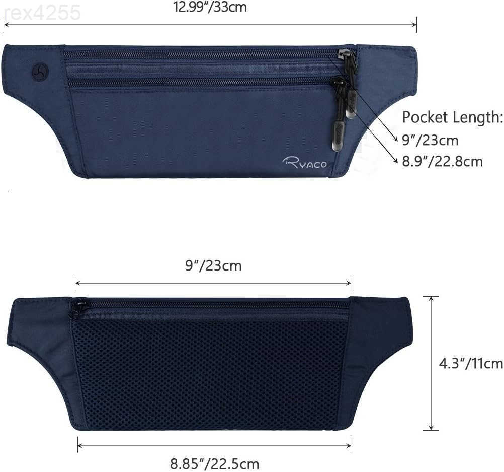 Money Belt Slim Passport Holder RFID Blocking Hidden Wallet Travel Essentials Pouch for Women Men With Adjustable Strap Waist Bag to Protect Cash Cred
