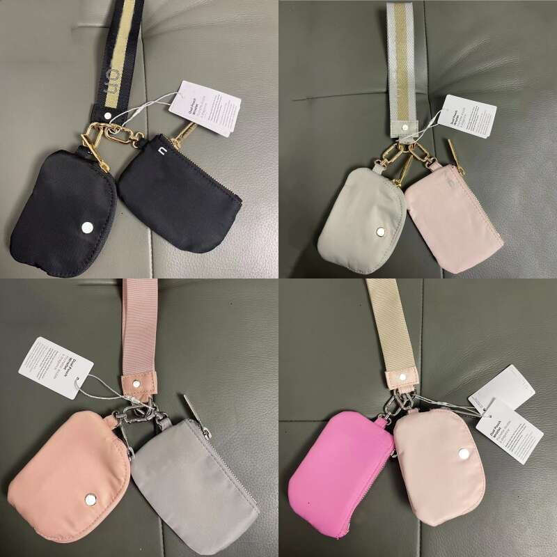 10 Colors new Yoga luluity lemonitys belt Bag Dual Pouch Mini Zip Around Wristlet Portable luluity lemonitys Keychain Wallet Coin Purse Pocket Wholes 506
